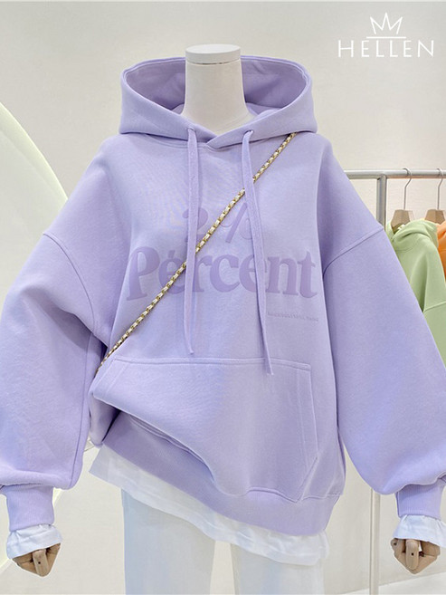 헬렌 헬렌 데일리 파스텔 프린팅 후드티 로이센후드티 R-84