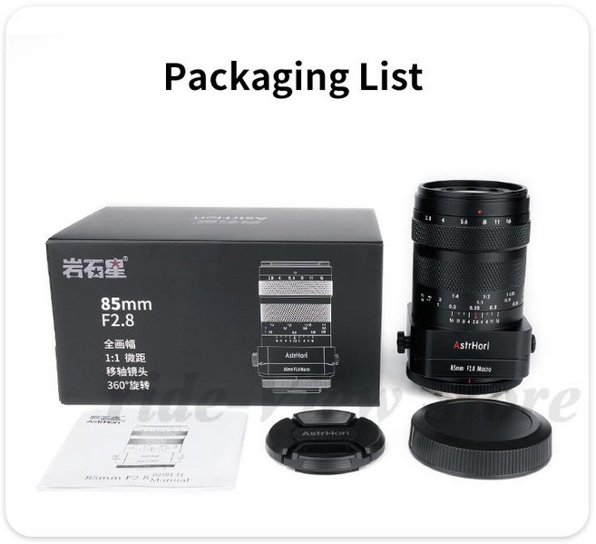 AstrHori 풀 프레임 틸트 시프트 매크로 렌즈 카메라 후지 x X-PRO1 소니 A7M3 R4 6400 캐논 시그마 L용 85, 01 BLACK_04 후지 xf