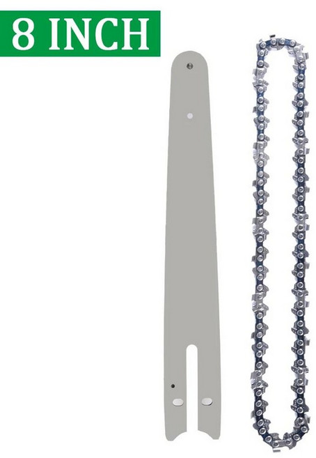 4/6/8 인치 강철 체인 및 가이드 플레이트 세트 정장 전기 톱 로깅 가지 치기 부품에 사용, 8 Inch-Silver, 01 CHINA, 1개