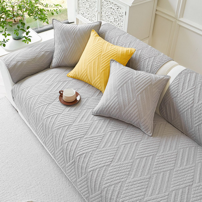 오라이프샵 크로스 사계절 논슬립 쇼파패드 쇼파매트, 라이트 그레이, 1개