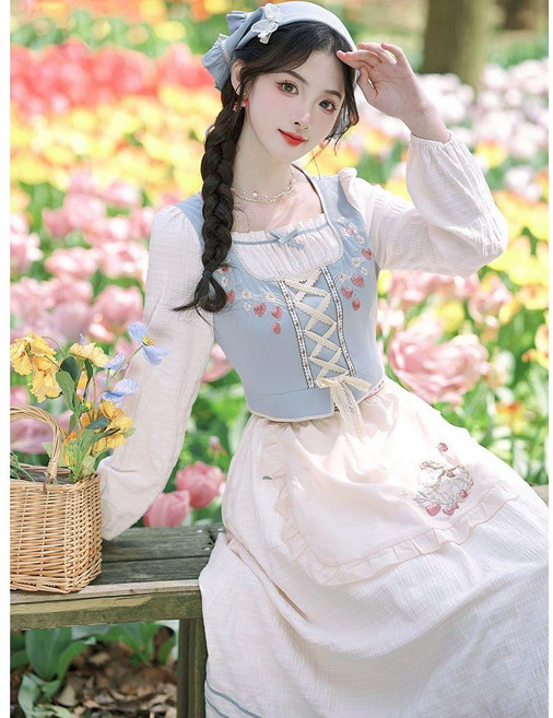 빈티지드레스 알프스소녀 하녀복 원피스 중세풍 졸업사진 코스튬 여행 사진촬영