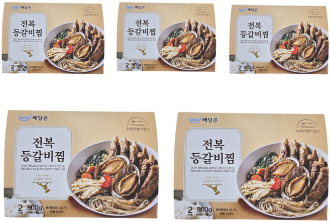 해담은 국내산 전복등갈비찜 밀키트 900g, 5개