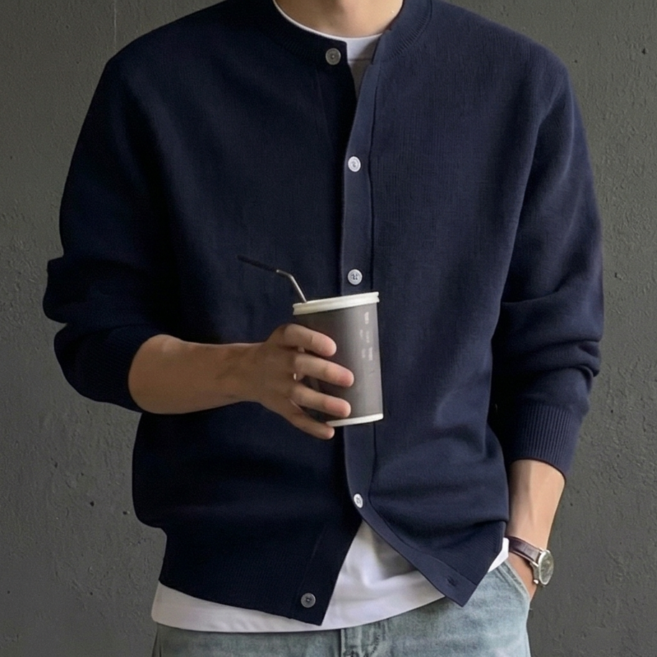 네로즈 남자 크롭 봄 가디건