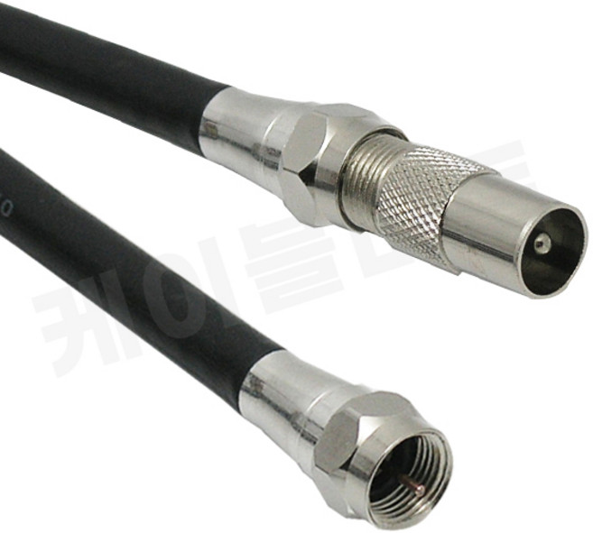 케이블마트 안테나선 유럽 PAL 해외 티비 유선케이블 동축케이블 75옴 HD TV 연결선 5C-HFBT, D63 TV 안테나선 30Cm 유럽식 PAL 케이블, 1개