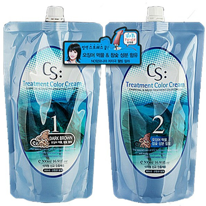 소망 CS 오징어먹물 새치 염색약 500ml, 네츄럴브라운, 1개