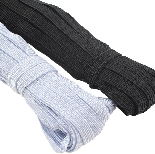 고탄력 납작 바지 고무밴드 허리 고무줄 8mm-20m 대용량, 1개, 블랙