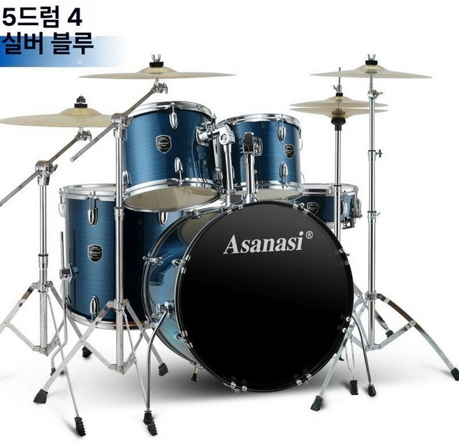 드럼 입문자 초보자용 심벌즈 3심벌즈 전문가용 강습, 1개, 브러시블루 5드럼 4심 R70 심