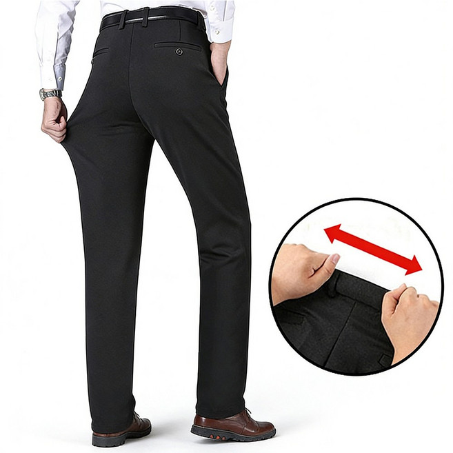 차쿠 4계절 남성 중년 정장바지 기지바지 스판바지 아빠 아저씨 바지 출퇴근 바지 빅사이즈 (사계절 겨울 기모)