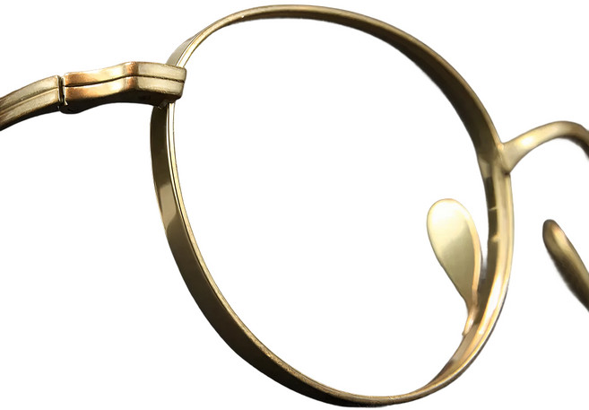 퓨어 티타늄 안경테 금테 일본 코받침없는 베타티타늄 고도근시 안경