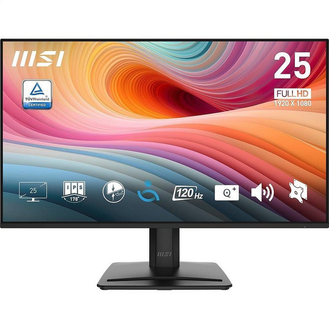 MSI PRO MP251 24.5인치 IPS 1920 x 1080 FHD 게이밍 오피스 모니터 120Hz 어댑티브 싱크 HDR 준비 HDR HDMI VGA 포트 디, PRO MP251 E2, 1개