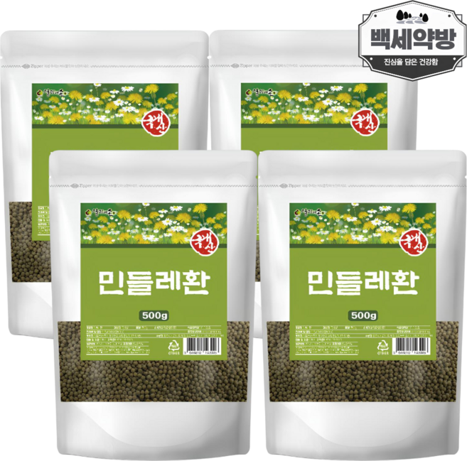 백세약방 민들레환 포공영환 국산 민들레꽃 분말 복용방법 먹는법 효능, 500g, 4개