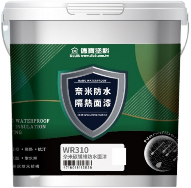 奈米纖維防水隔熱面漆 18公斤桶裝, 白色, 1個