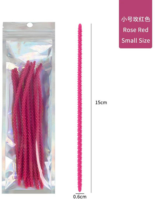 실리콘 불꽃 놀이 바 염색 및 미용 도구 레게 파마 컬 다리미 바 10 개, 01 0.6cm-rosered