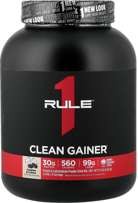 Rule One Proteins Clean Gateer 쿠키 앤 크림 2.19kg(4.83lbs) Proteins (룰 원 프로틴), Rule One Proteins Clean GAT 지에, 1개, 219g - 쿠팡