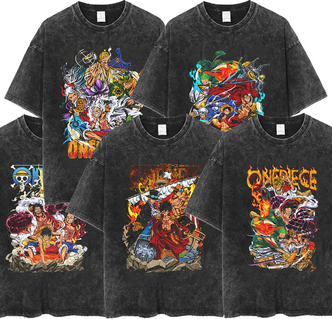 애니 원피스 슈퍼파워 빈티지 반팔티 100-105 니카루피 기어포스 옷 만화 캐릭터 티셔츠