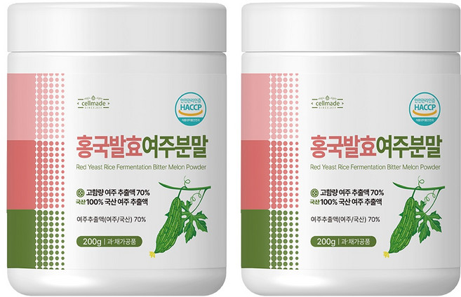 발효여주 분말 가루 식약청 HACCP 인증 국내산 홍국발효여주분말, 2개, 200g
