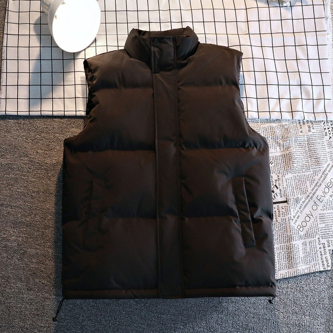 Wiseha 남녀 공용 캐주얼 아우터 특대형 사이즈 겨울 두툼한 패딩조끼 M-5XL