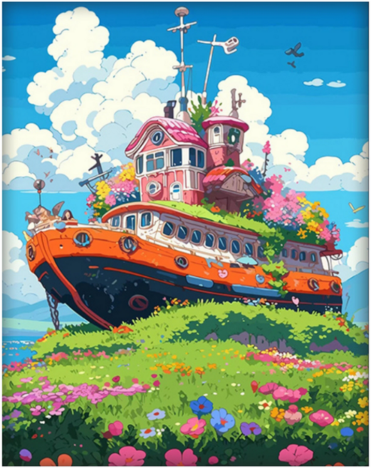 조이제이 36종 40x50 쉬운그림그리기 DIY 유화그리기세트 명화그리기, 011 판타지배, 1세트