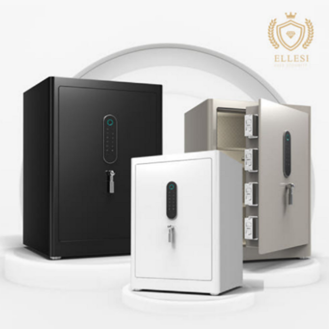 엘르시 가정용 지문인식 터치 개인 소형 금고 ELS-N600, 화이트