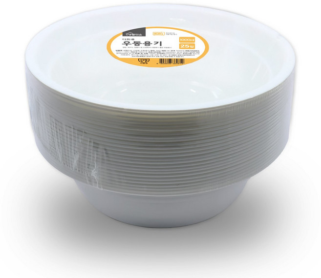 생활미소 다회용 우동용기 1000ml, 25개입, 1개