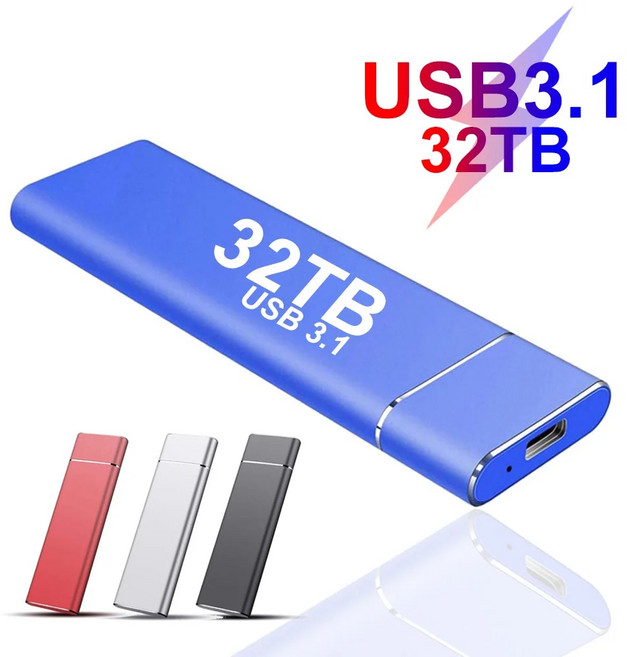 100 실제 용량 SSD 고속 휴대용 Sata 4TB 디스코 듀로 외장 USB 플래시 드라이브 16TB 32T TYPEC 펜 1TB 2TB, 09. silver 16TB