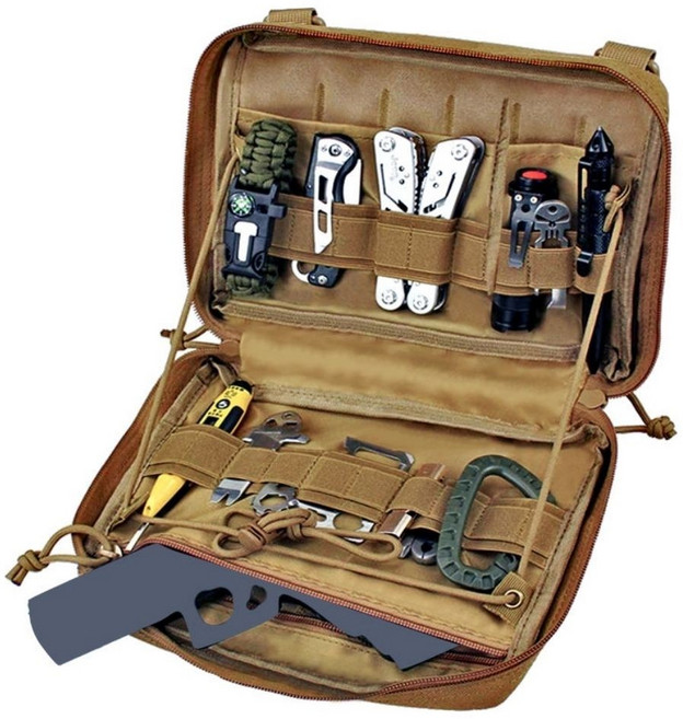 軍迷戶外EDC MOLLE 戰術收納掛包, 1個, 卡其色, 卡其色, N/A