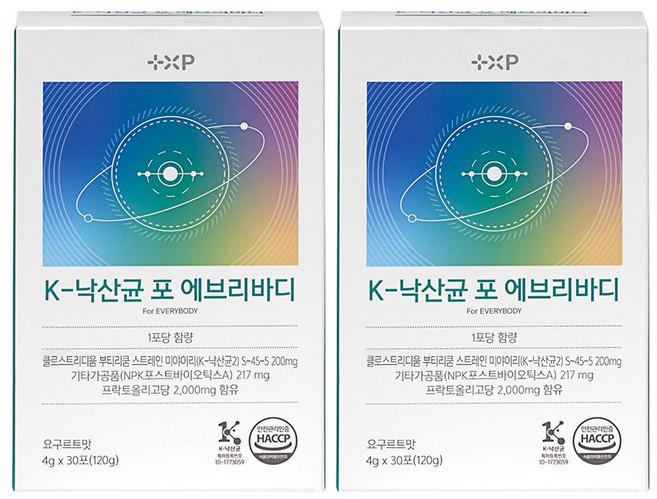 플러스엑스팜 K-낙산균 포 에브리바디 30포 유산균, 2세트, 30정