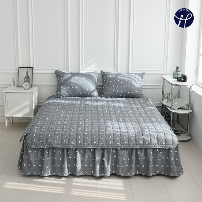 홈홈 국내 제조 모리 누빔 날개형 침대커버