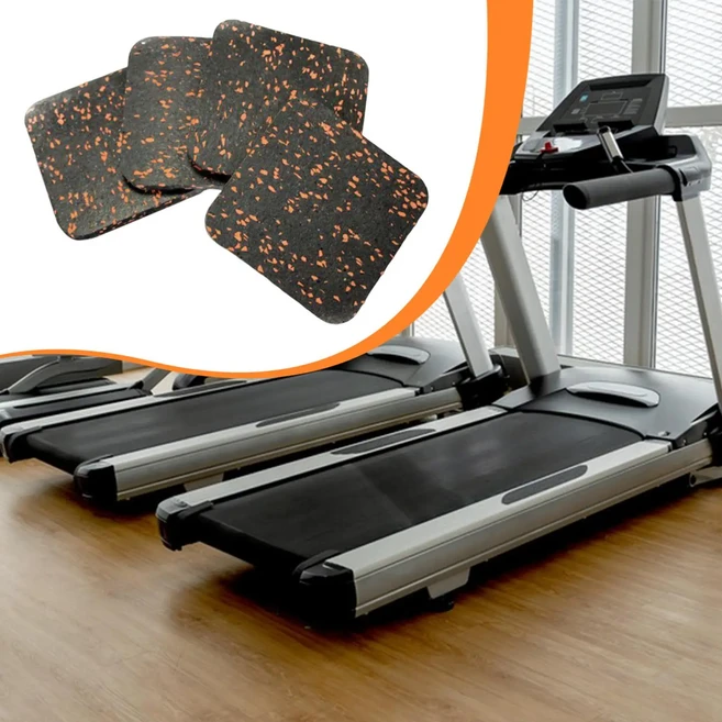 쿠쿠스토어 4x 런닝머신 매트 패드 고무 충격 흡수 운동 장비 홈 체육관 자전거 피트니스 사각형 방진, 05 Black Red