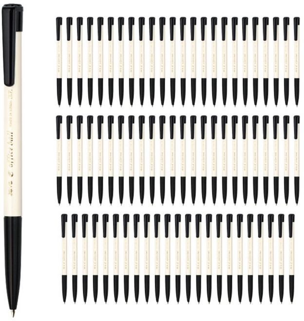 자바 e-오피스 볼펜 0.7 mm, Bk(라이트블랙), 72개