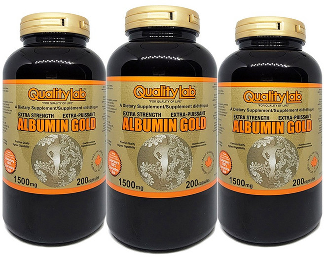 캐나다 퀄리티랩 알부민 콤플렉스 골드 1500 mg 120정 로얄 제리 젤리, 3개, 220회분