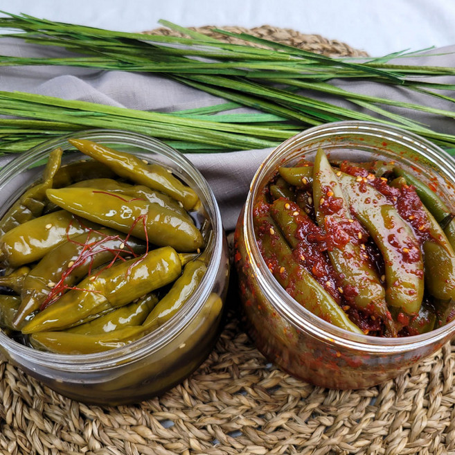 농가수제 청양고추 장아찌 고추절임 양념청양고추장아찌 1통(350g)+간장청양고추장아찌 1통(350g), 350g