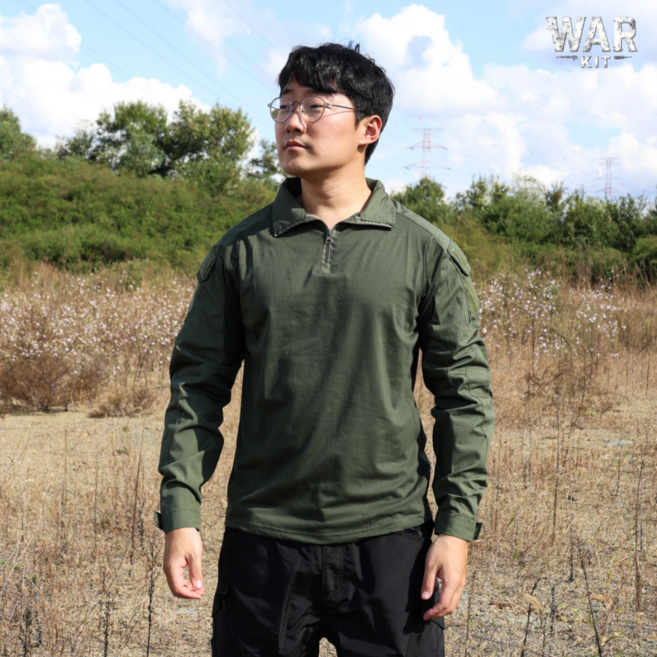 [워키트] 야전 그린 컴뱃셔츠 군용 전술상의 밀리터리 훈련 군인 택티컬 티셔츠
