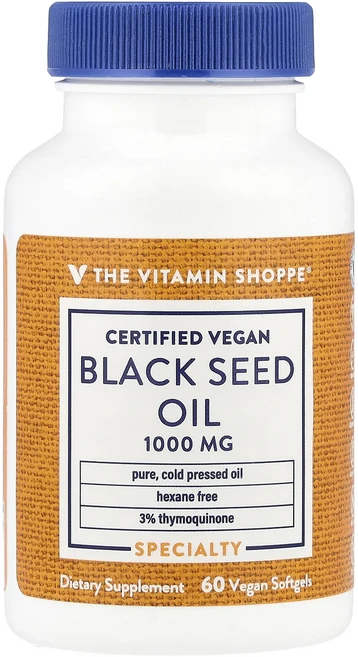 프리미엄상품 The Vitamin Shoppe 블랙 씨드 오일 1000mg 비건 소프트젤 60정 부모님챙기세요, TheVitaminShoppe블랙씨드오일1000mg비건, 1개 - 쿠팡