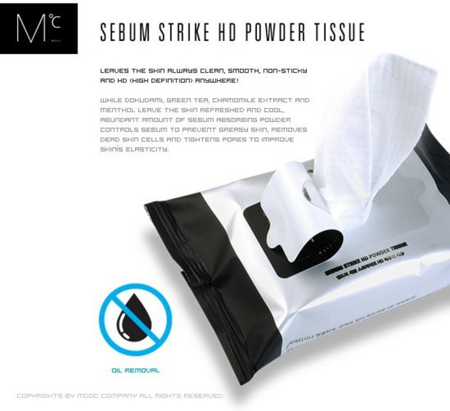 [엠도씨] 세붐 스트라이크 HD 파우더 티슈 - 파우더 함유 물티슈/땀/유분/각질/뽀송뽀송 마무리, 없음, 상세설명 참조