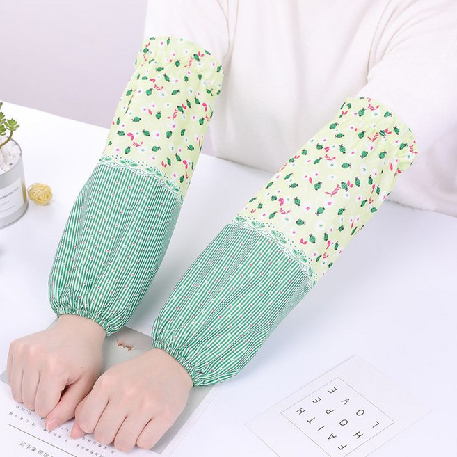 成人男女加長款棉質袖套，適用於春秋冬季，具備防油污工作功能