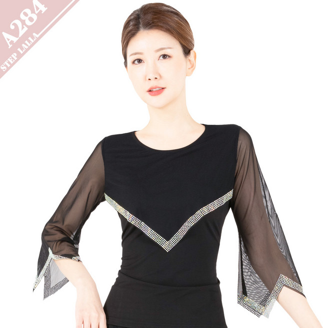 여성댄스복 상의 연습복 공연 무대 라인 A284