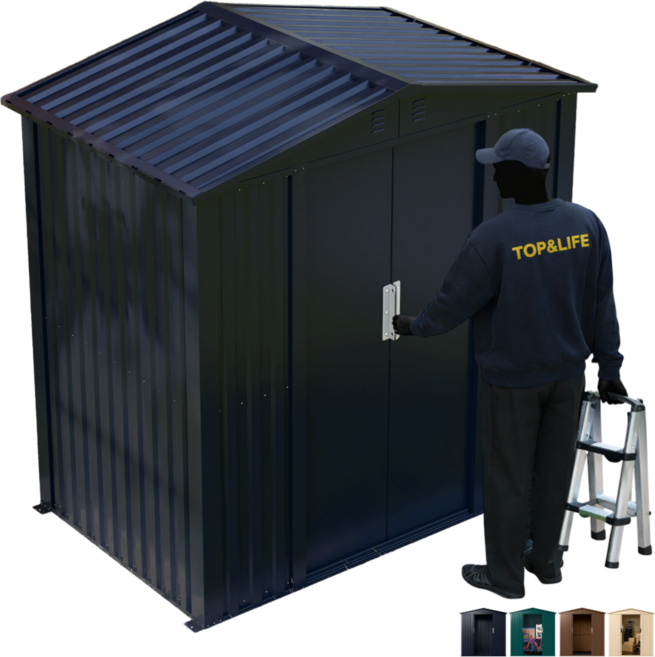 탑앤라이프 GRAND-Z(그랜드제트) 콜드그레이 컬러 조립식창고/야외창고/이동식창고/농막/전원주택창고/정원창고/조립창고/창고, (고강도플라스틱데크) 제외, (솔리드방수코팅보드) 제외, (LED동작감지센서등) 제외