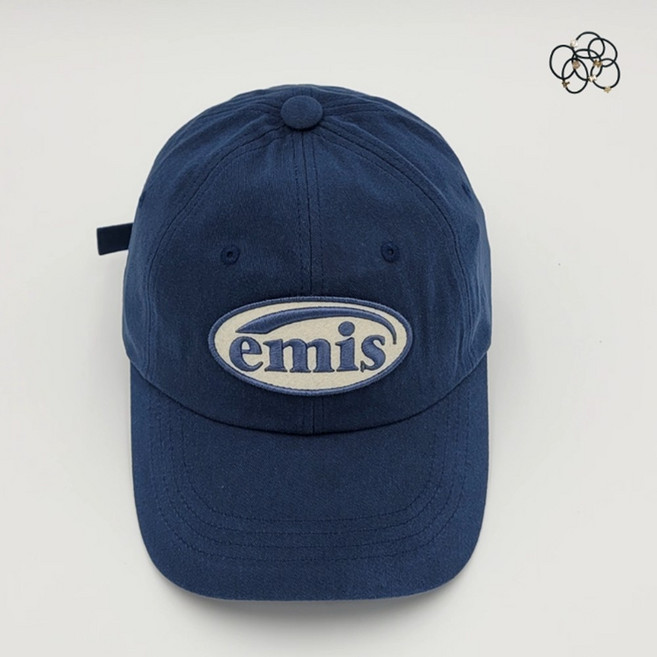 [국내매장판] EMS이미스 모자 톤 온 톤 와펜 볼 캡 네이비 + 머리끈