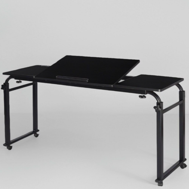 HOMEY NEST 거실 침대 테이블 이동식 사이드 쇼파 테이블 높이 조절 책상 노트북 거치대 HN-K209, 블랙