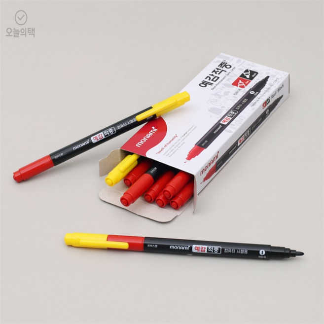 [하루셀렉] 모나미 컴퓨터용 사인펜 프러스펜 양면 12개입 학용품
