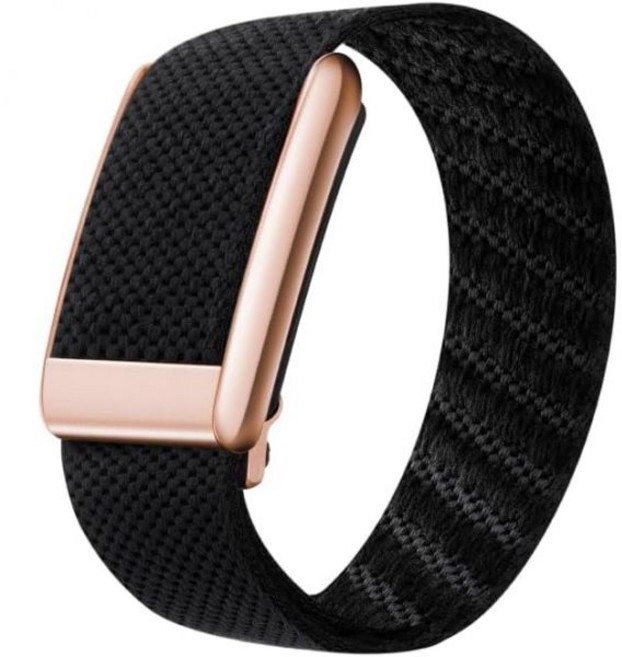 워치스트랩 워치밴드 스마트워치스트랩 WHOOP 4.0과 호환되는 프리미엄 나일론 스포츠 밴드 피트니스 트래커용 조절 가능한 신축성 손목 스트랩 통기성 내구성 및 안전한 착용감, 검정 / 로즈 골드