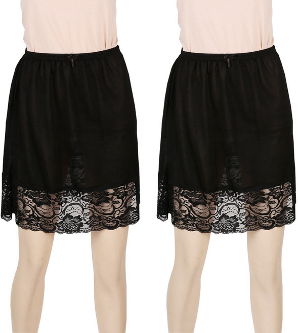 예스플러스 찰랑찰랑 비스코스 인견 레이스 속치마 2P 국내산