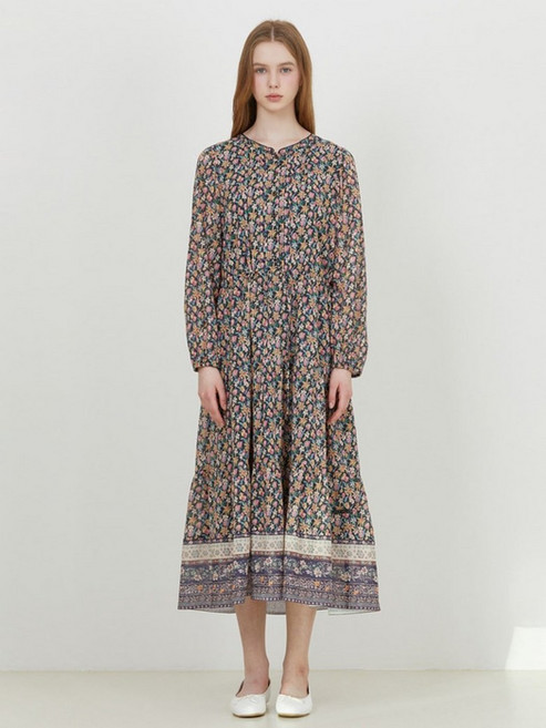 매장정품 THURSDAY ISLAND 써스데이 아일랜드 보더 믹스 라운드 넥 원피스 T252MOP138W 1102875