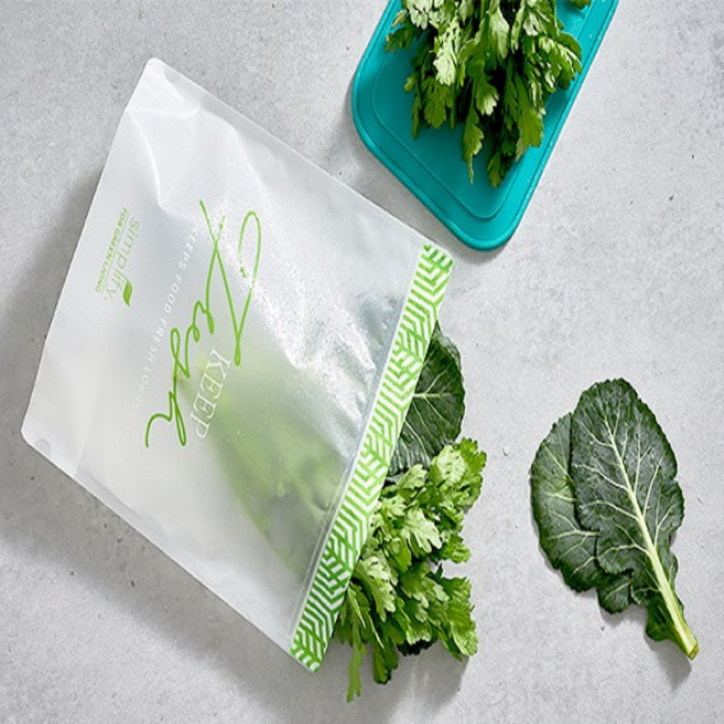 다회용 스탠딩 신선식품전용 지퍼백 3배신선 항아리 기능의 숨쉬는 특허지퍼백, 1개