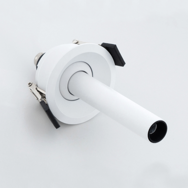 포유 LED COB 슬림 롱 원형 매입등 3W 숏 다운라이트 오스람칩 플리커프리 각도조절, 1개, 화이트 숏타입 4000K 주백색(아이보리빛)