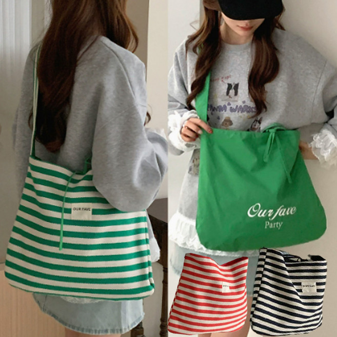 에코백 양면 캔버스 숄더백 캐주얼