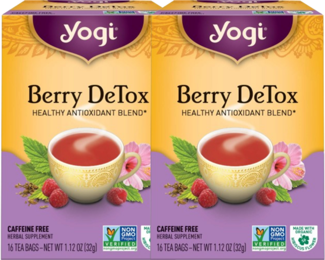 [Yogi] 베리 디톡스 카페인 프리 16 티백 2 SET, 1개