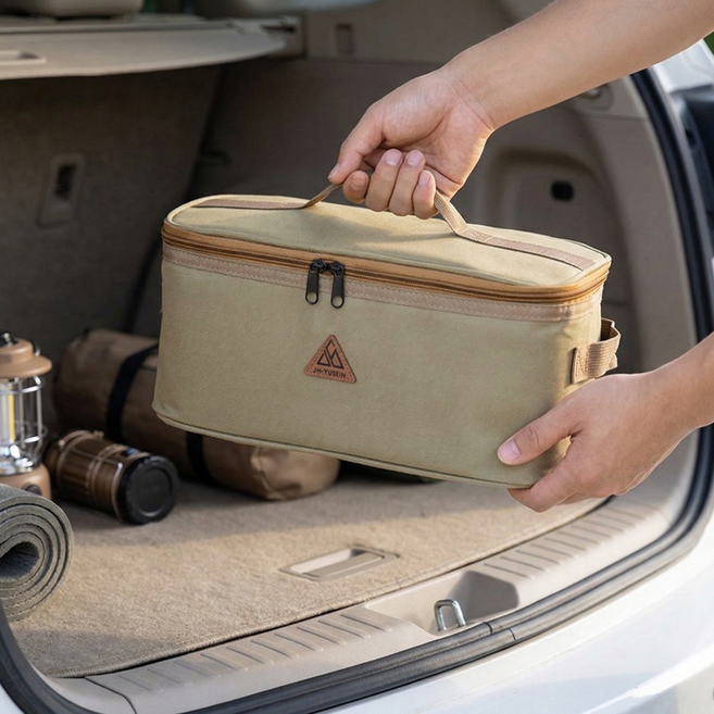 와티케 감성 캠핑 다용도 키친툴 공구 툴백, 카키, 1개, 1단