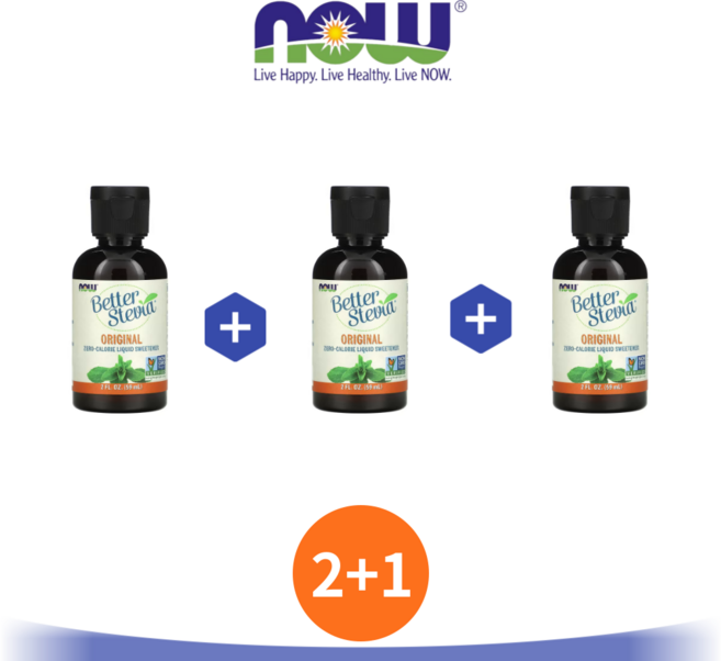 2+1 나우푸드 대체 감미료 액상 스테비아 59ml 제로칼로리 스위트너 스태비아